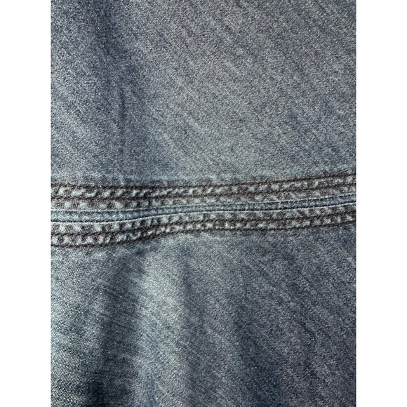 Liz Claiborne A Line Denim Skirt Size 14 Midi Preppy Old Money Academia Boho - Picture 9 of 11